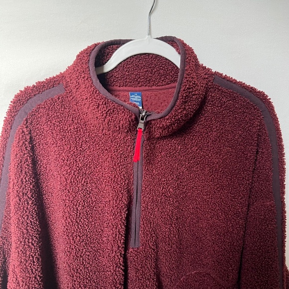 Women’s Old Navy Cozy Maroon Sherpa Quarter-Zip Pullover with pockets  – Size 2X - Picture 6 of 13
